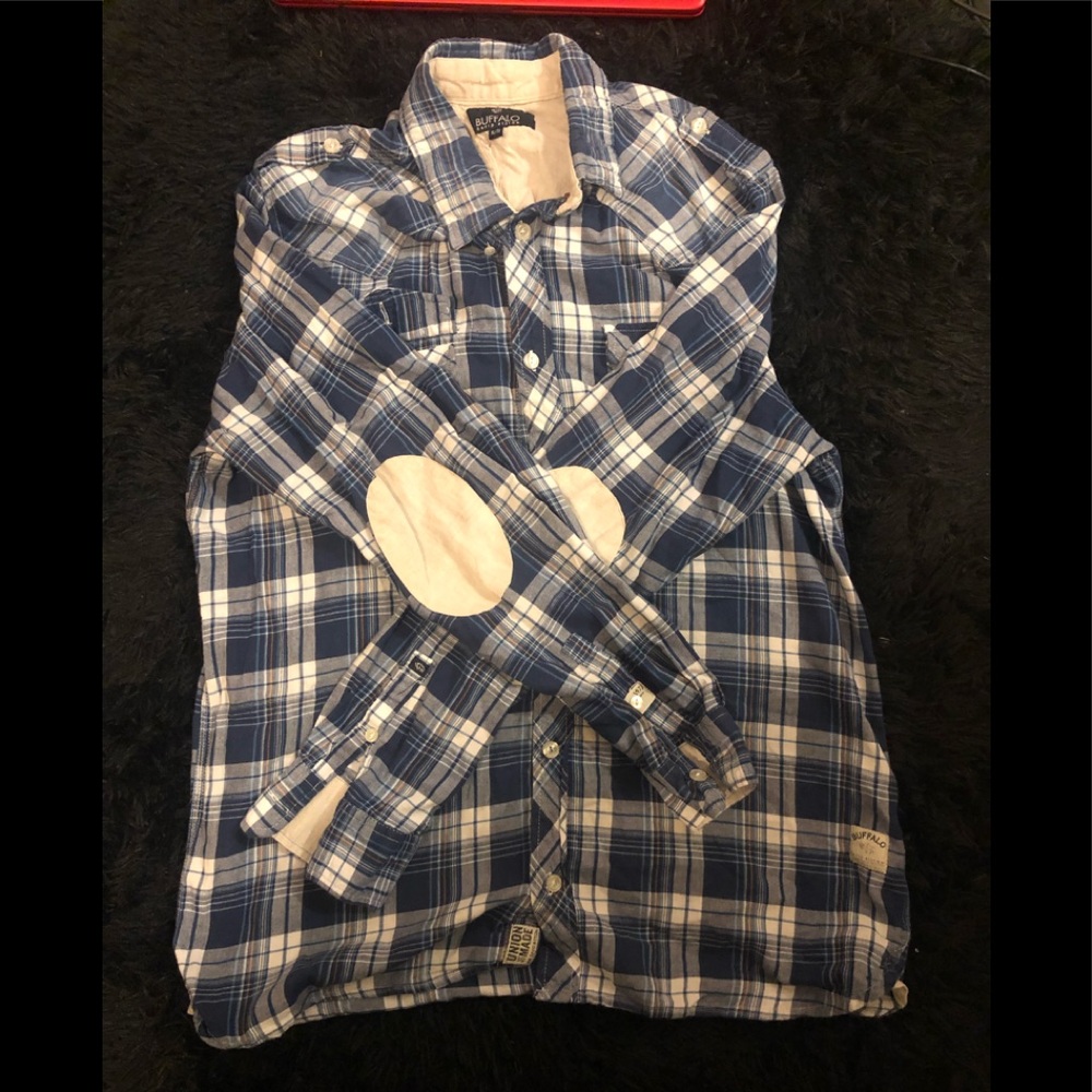 Buffalo by David bitten long sleeve plaid work shirt Mens size XL